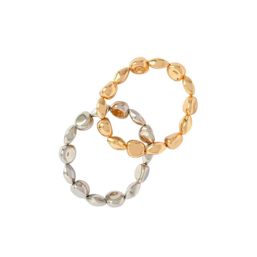 Mint Velvet Mixed Metal Beaded Bracelet Set